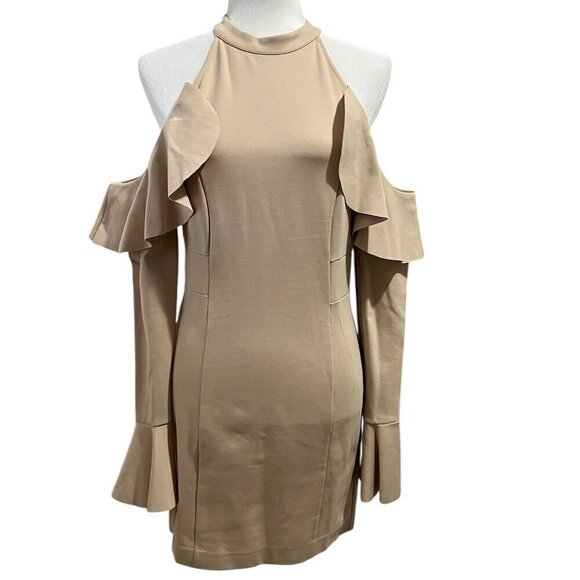 Free People Womens Cocktail Dress Sweet Talk Off The Shoulder Mini Taupe Size S - Picture 2 of 14